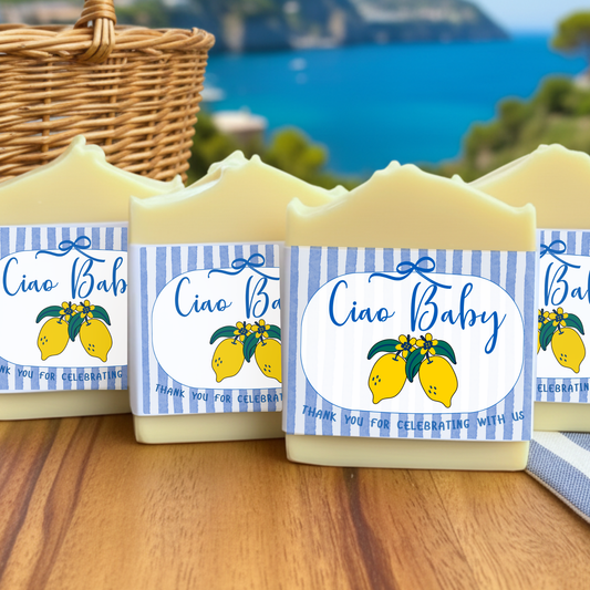 Ciao Baby Italian Theme Shower Favors – Vegan Soap | Summer Theme Keepsakes
