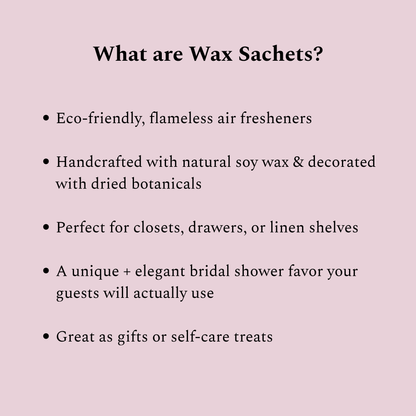 Wax Sachets Bridal Shower Favors | Vegan Luxury Artisan Keepsakes