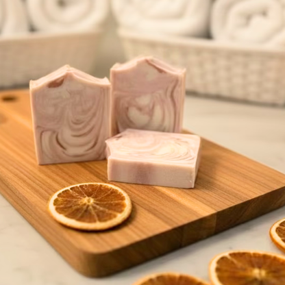 Coral Blossom Vegan Soap Bar – Orange Lavender Patchouli | French Pink Clay Soap