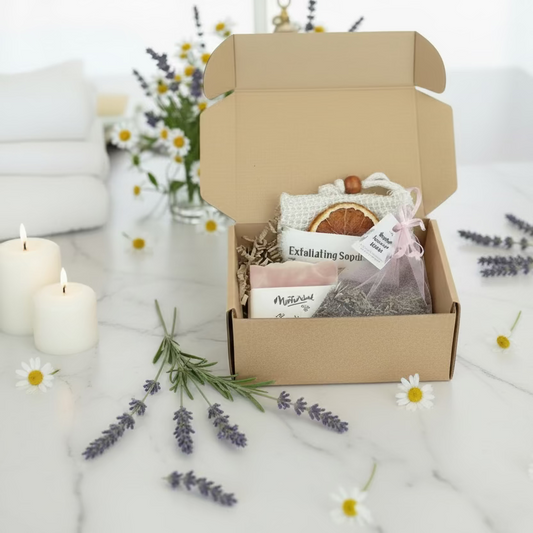 Lavender Self Care Gift Box| Handmade Vegan Soap & Spa Set