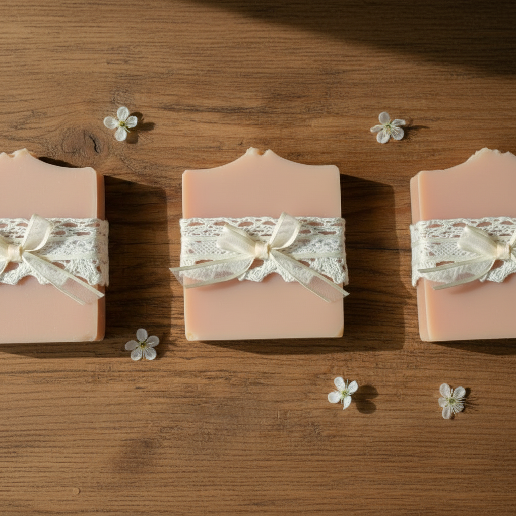 Coquette Bow Bridal Shower Favors | Vegan Soap Vintage-Chic Keepsakes