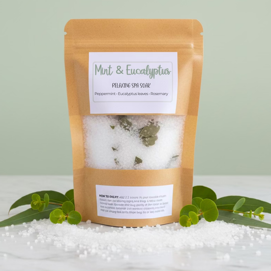 Mint & Eucalyptus Bath Salts | Vegan Bath Soak | Naturene