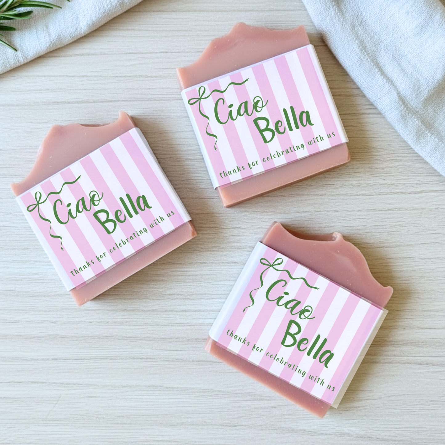 Ciao Bella Bridal Shower Soap Favors – Vegan Soap | Eco-Friendly Keepsakes