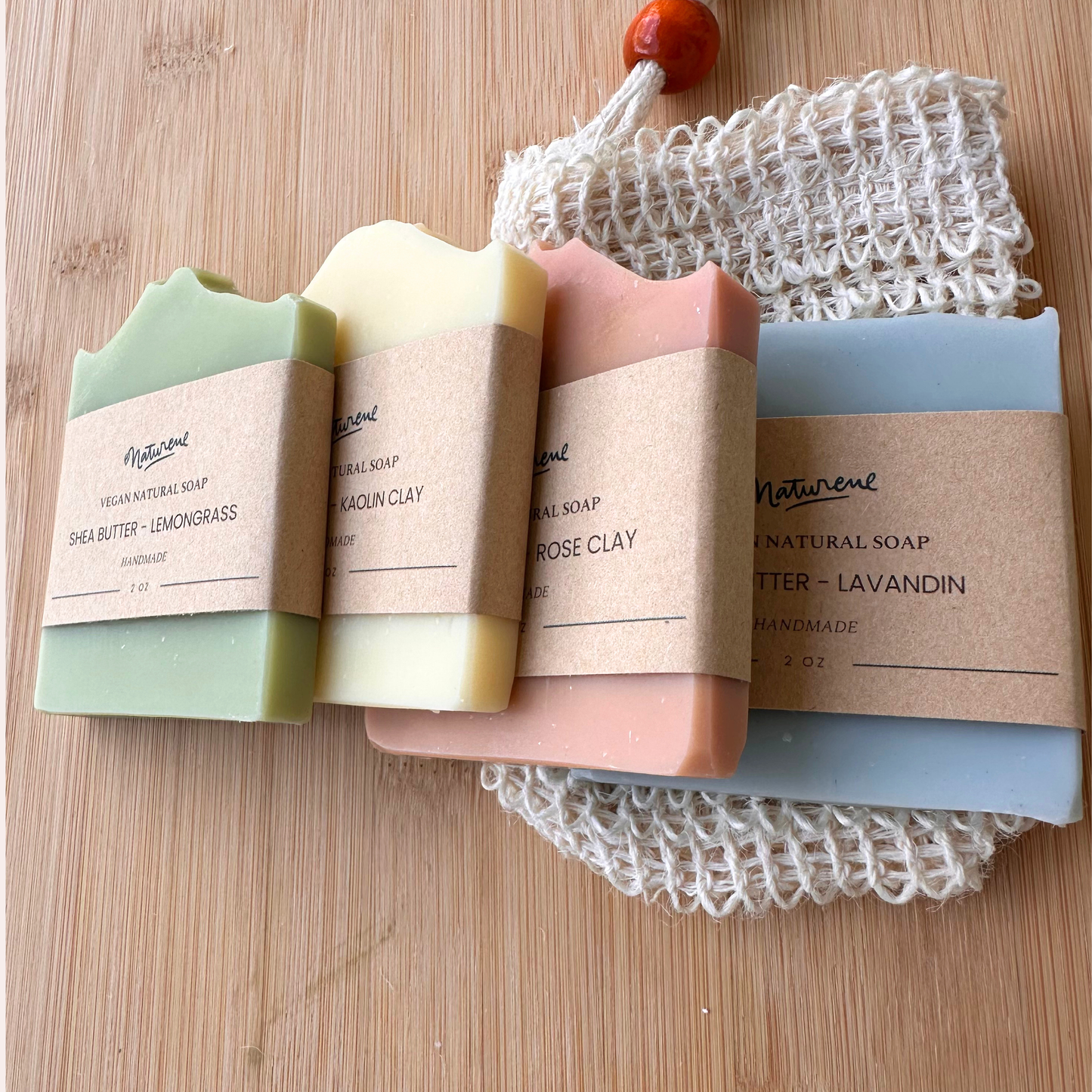 Fresh Suds Gift Set | 4 Handmade Vegan Soap Bars + Exfoliating Sisal Bag
