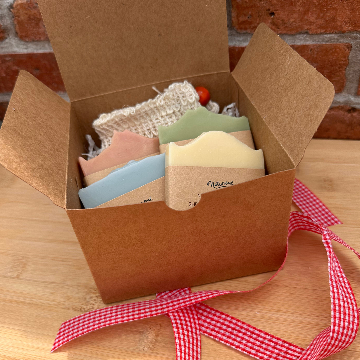 Fresh Suds Gift Set | 4 Handmade Vegan Soap Bars + Exfoliating Sisal Bag