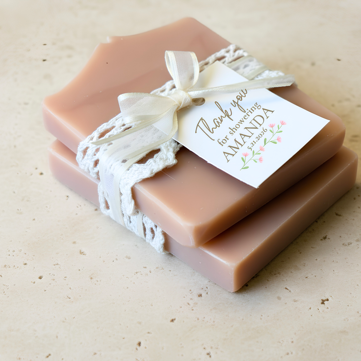 Coquette Bow Bridal Shower Favors | Vegan Soap Vintage-Chic Keepsakes