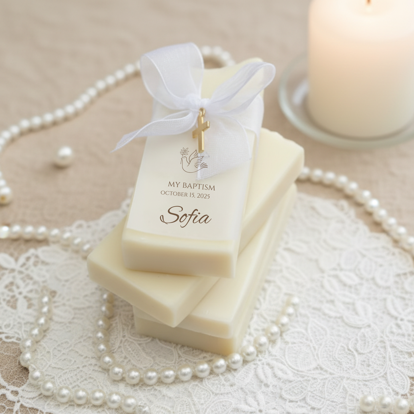 Baptism Guest Gifts with Gold Cross