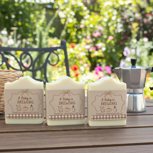 Baby is Brewing Baby Shower Favors – Vegan Soap | Eco-Friendly Keepsakes