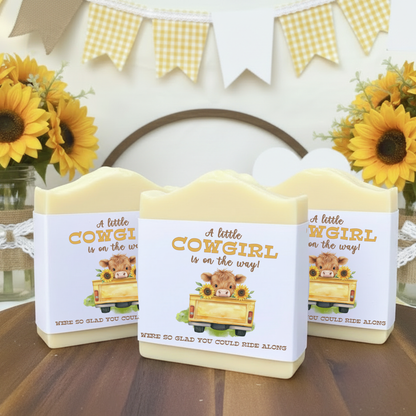 Highland Cow Baby Shower Favors - Vegan Soap | Cowgirl Farm Theme