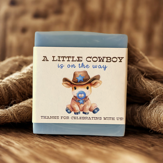 Little Cowboy Baby Shower Favors – Vegan Soap | Western Theme Keepsakes