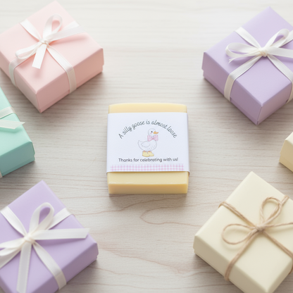Silly Goose Girl Baby Shower Favors – Vegan Soap | Goose Theme Keepsakes