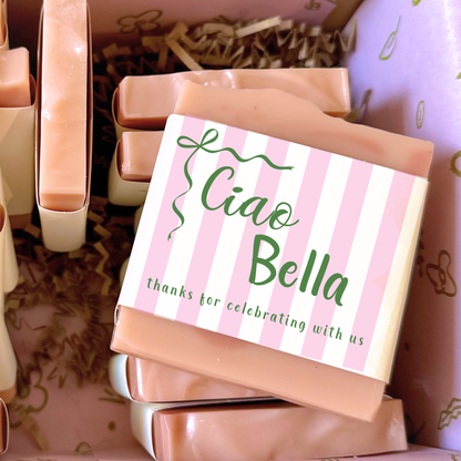 Ciao Bella Bridal Shower Soap Favors – Vegan Soap | Eco-Friendly Keepsakes